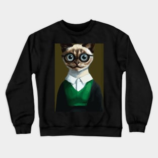 Nerd Cat Crewneck Sweatshirt